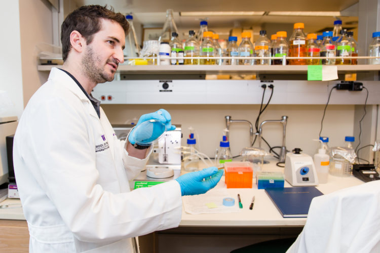 Brian Werth, assistant professor of pharmacy, in his lab