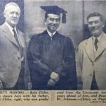 Bain Chiba with his father Yasukichi, '17, at Bain's graduation from UW School of Pharmacy in 1937.